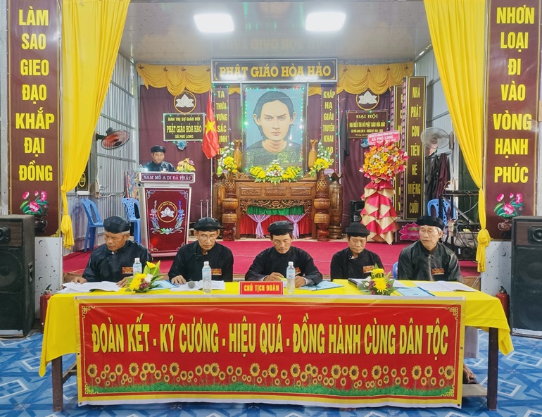 Ban trị sự Phật giáo Hòa Hảo xã Phú Long tổ chức đại hội đại biểu tín đồ lần thứ VI nhiệm kỳ 2024-2029